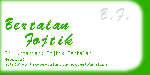 bertalan fojtik business card